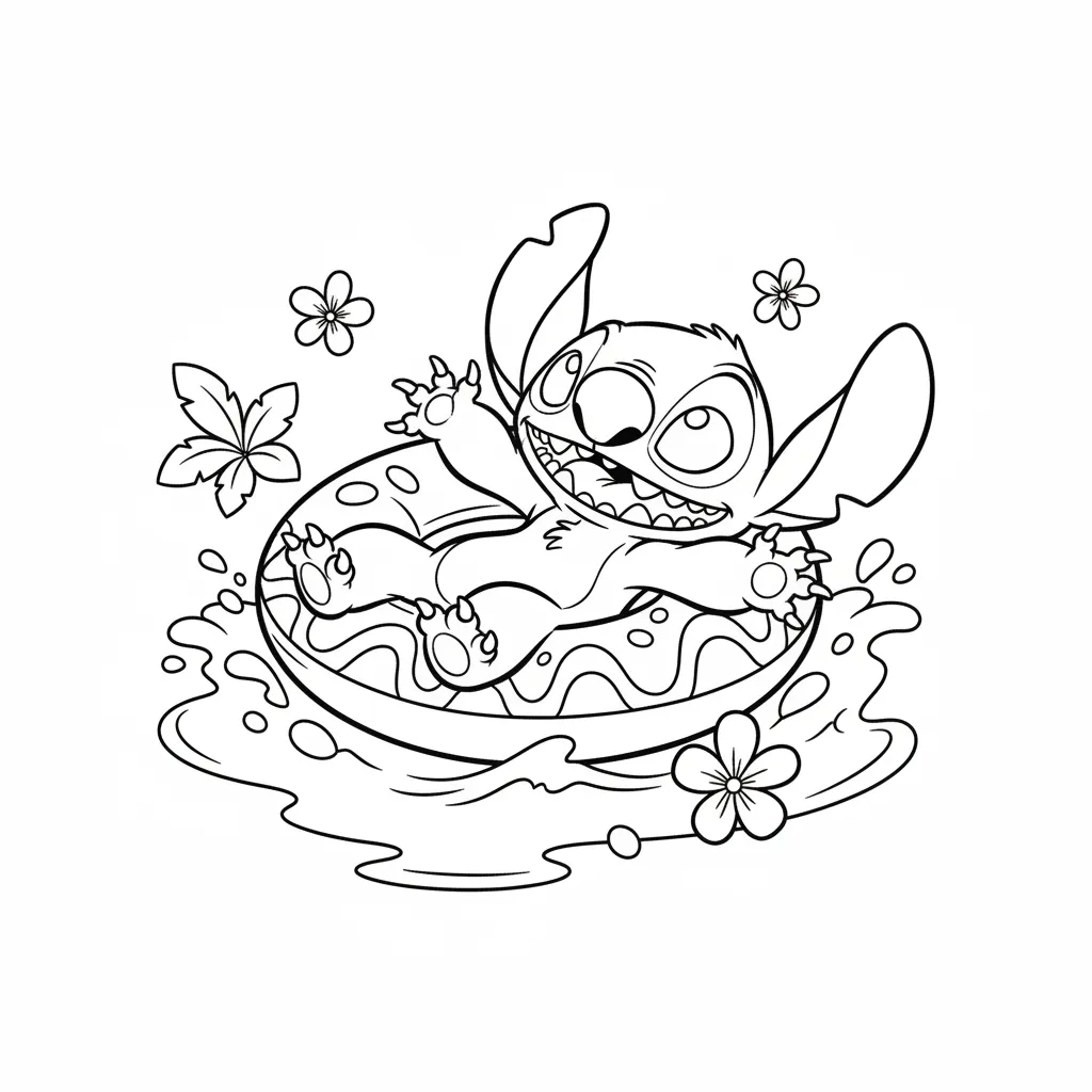 Stitch para colorear y aprendizaje 1