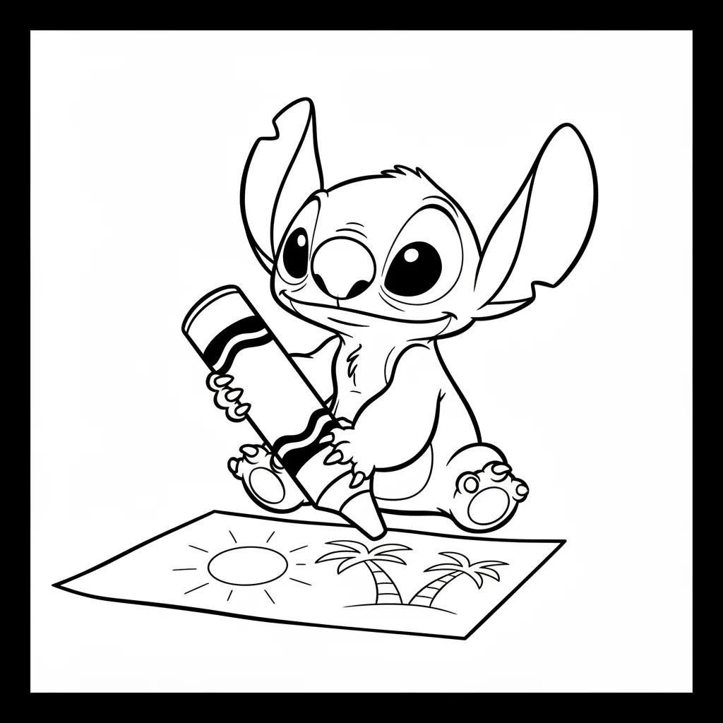 Stitch para colorear para niño de 7 años