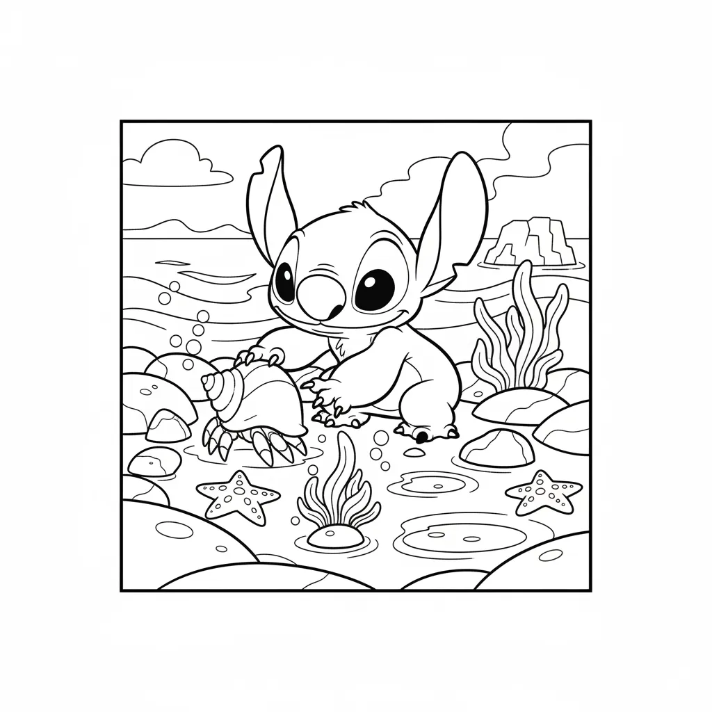 Stitch para colorear para niño de para imprimir
