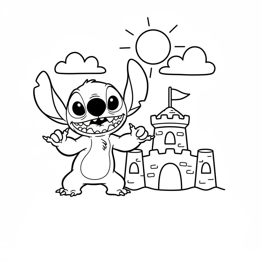 Stitch para colorear para niño de 4 años