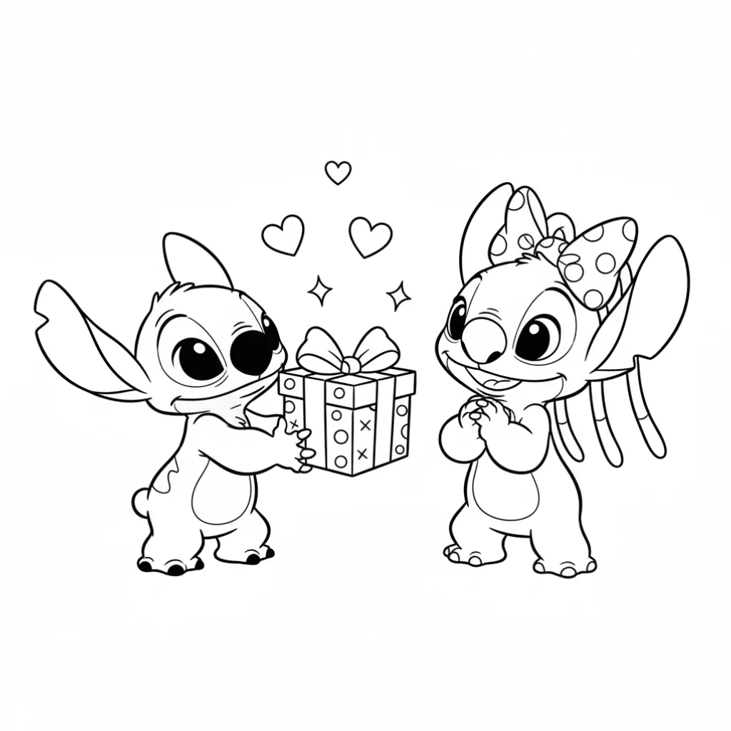 Stitch de Navidad10 para colorear para imprimir gratis