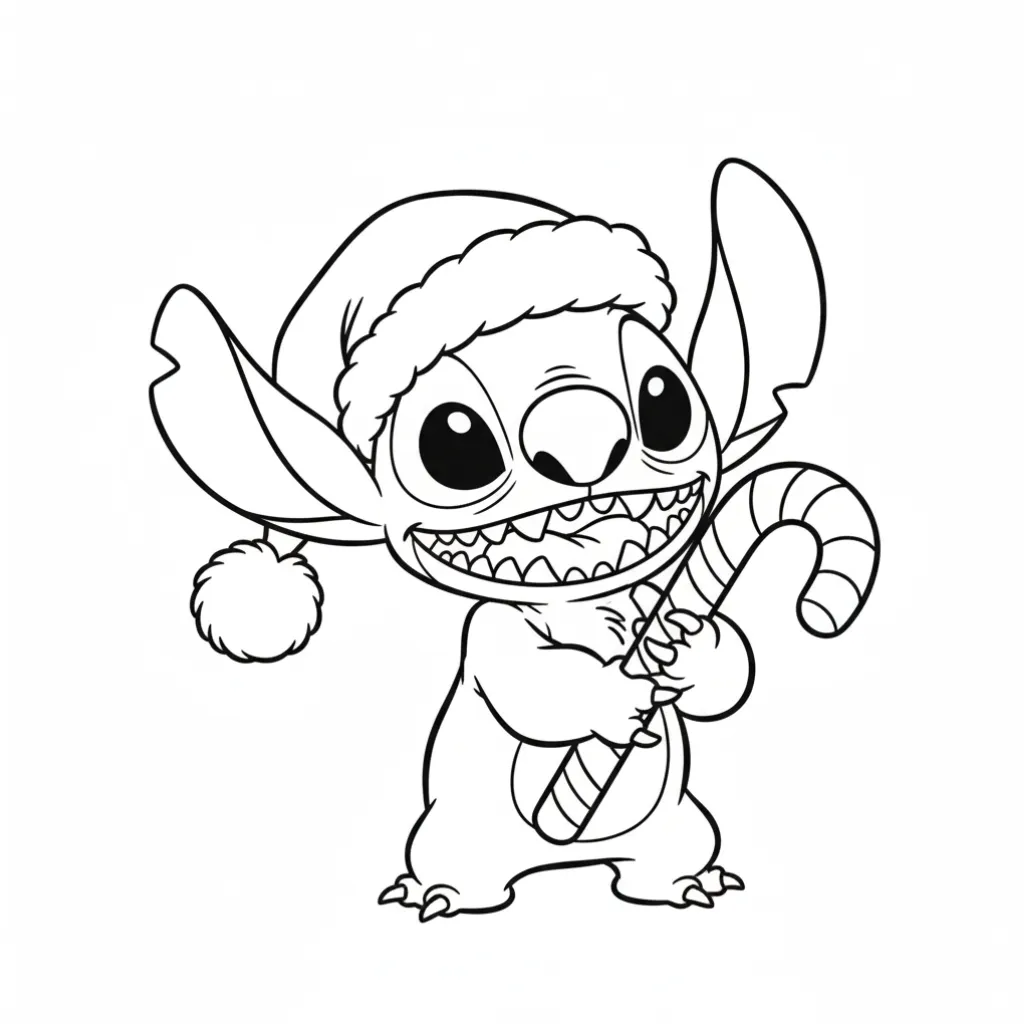 Stitch de Navidad13 para colorear para niño de 10 años