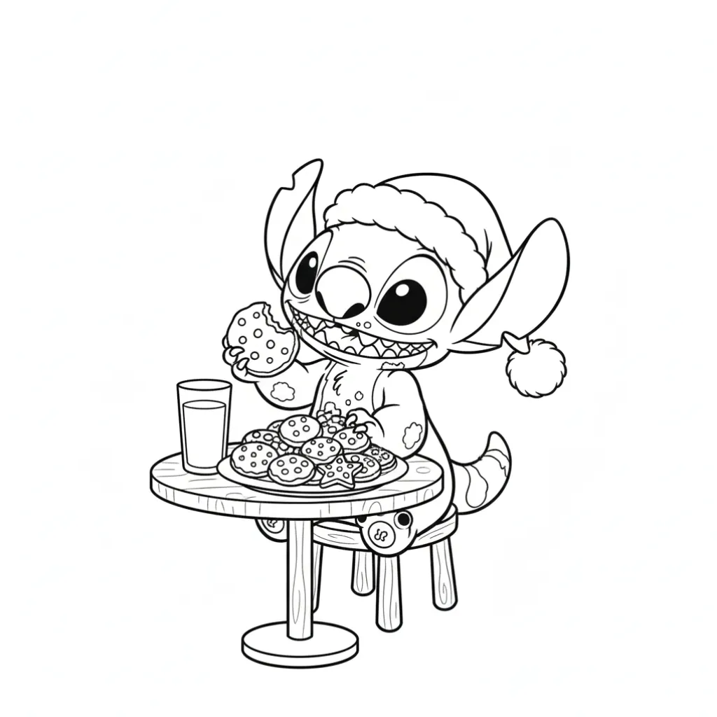 Stitch de Navidad16 para colorear para imprimir gratis