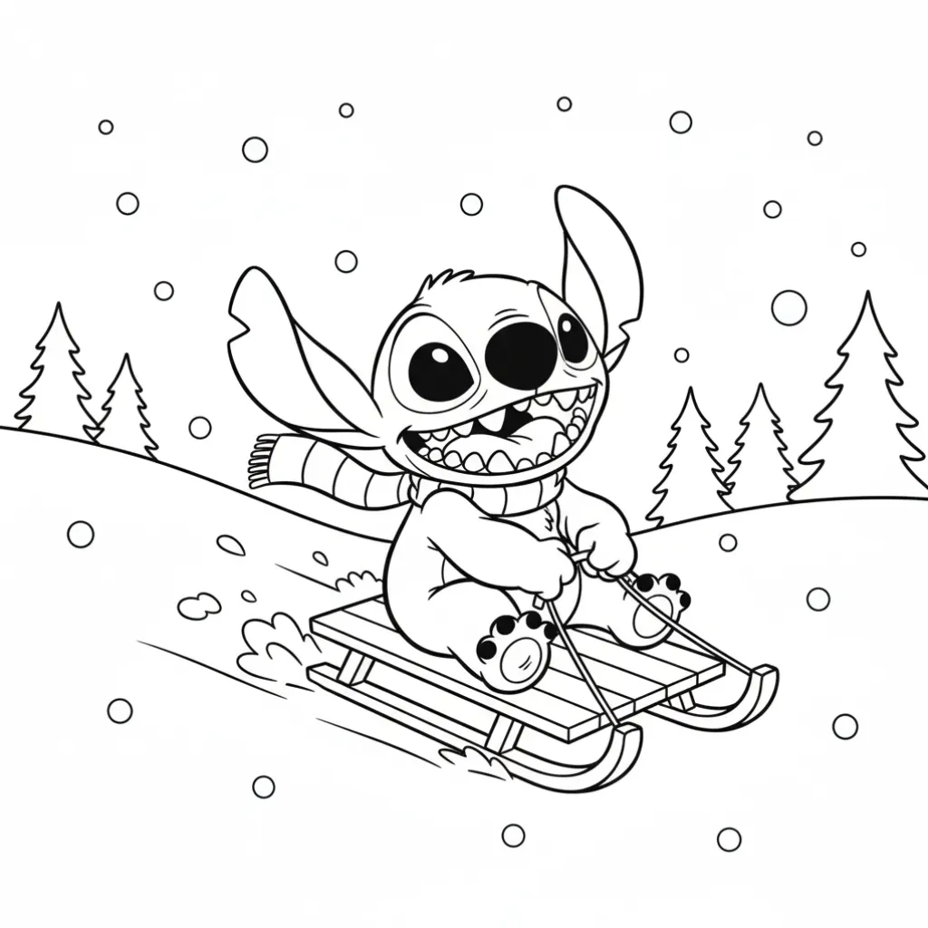 Stitch de Navidad7 para colorear en línea