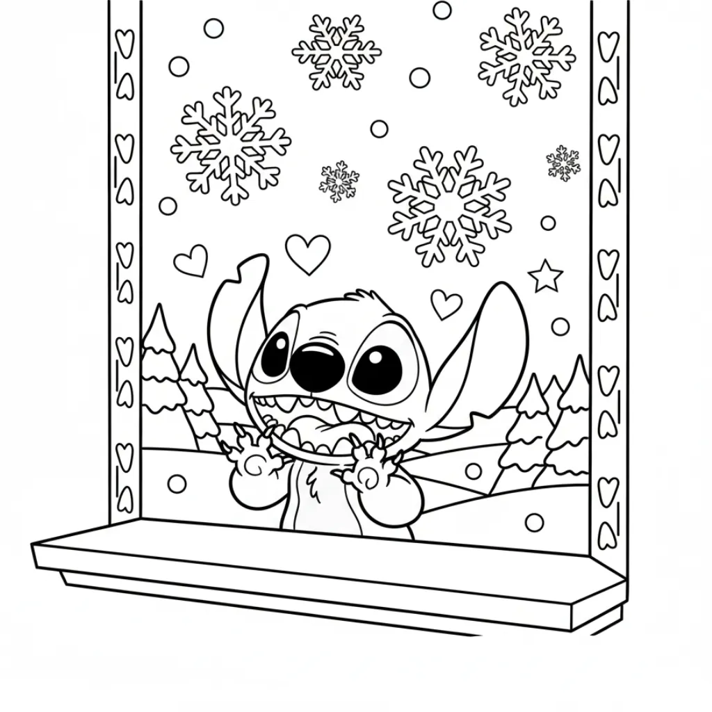 Stitch de Navidad8 para colorear para imprimir gratis