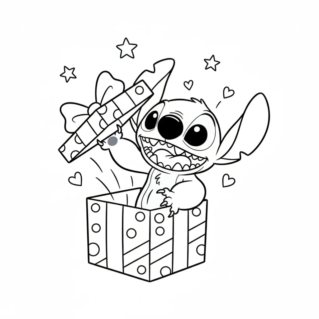 Stitch de Navidad9 para colorear en línea