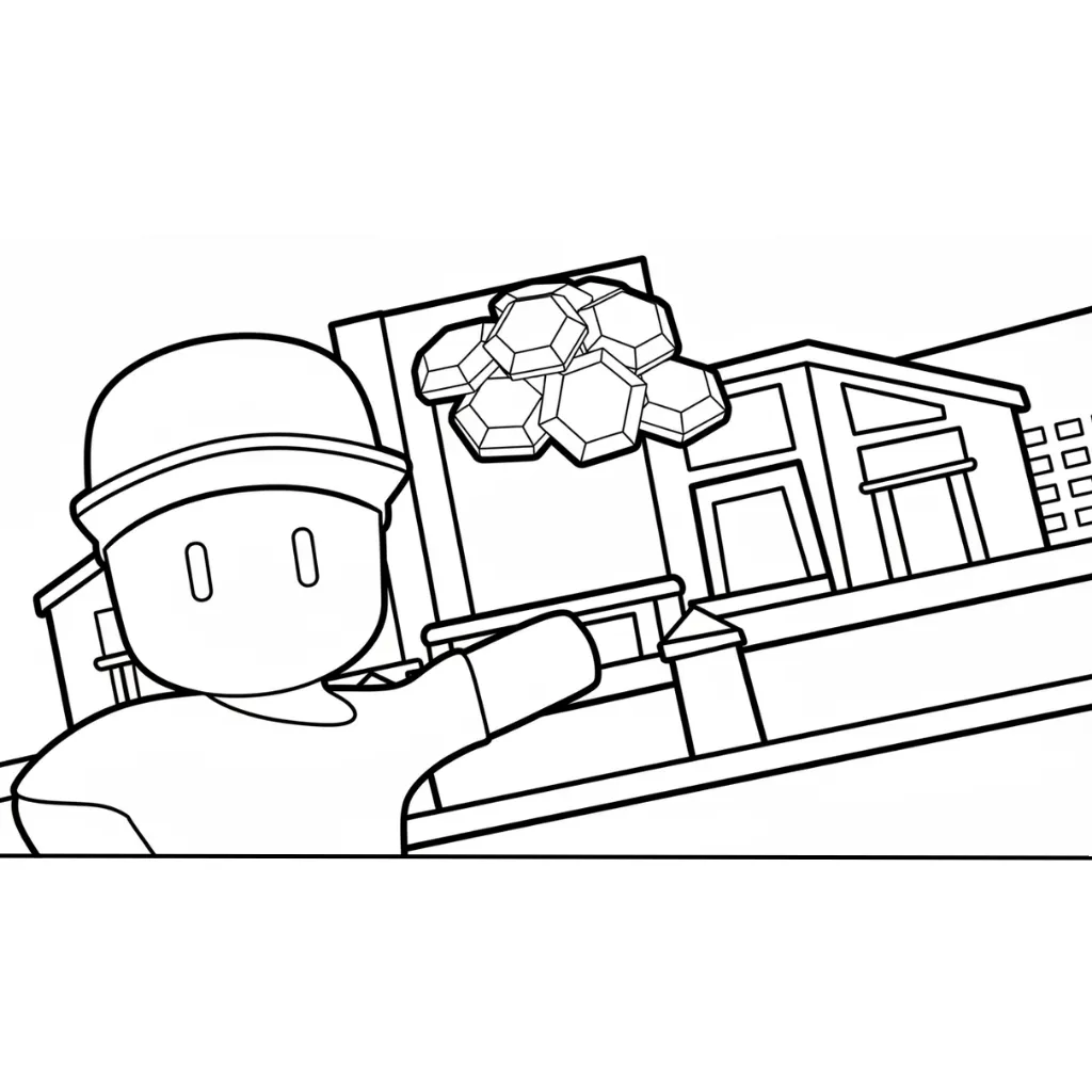 Stumble Guys 1 para colorear educativo para niño