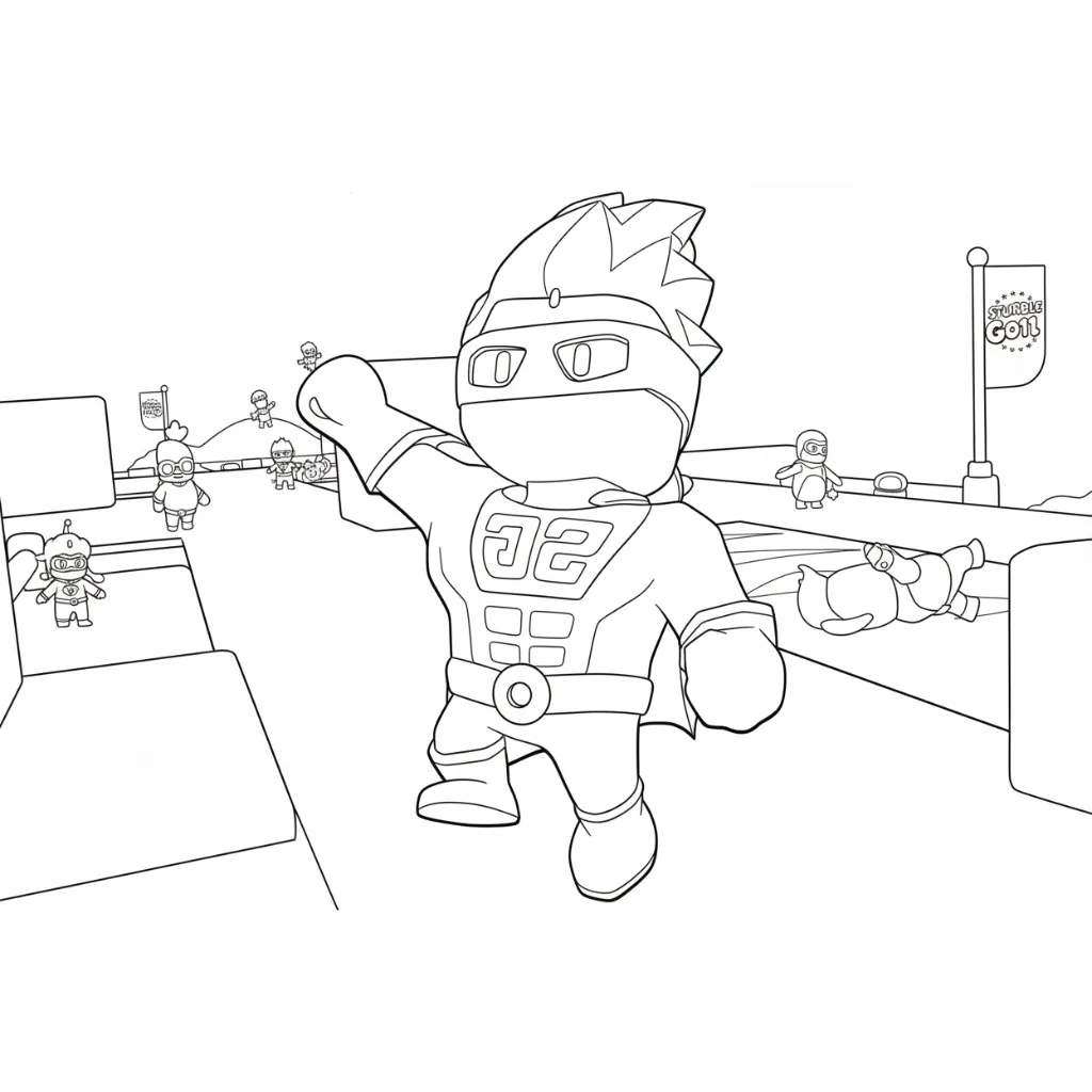 Stumble Guys 12 para colorear para niño de 6 años