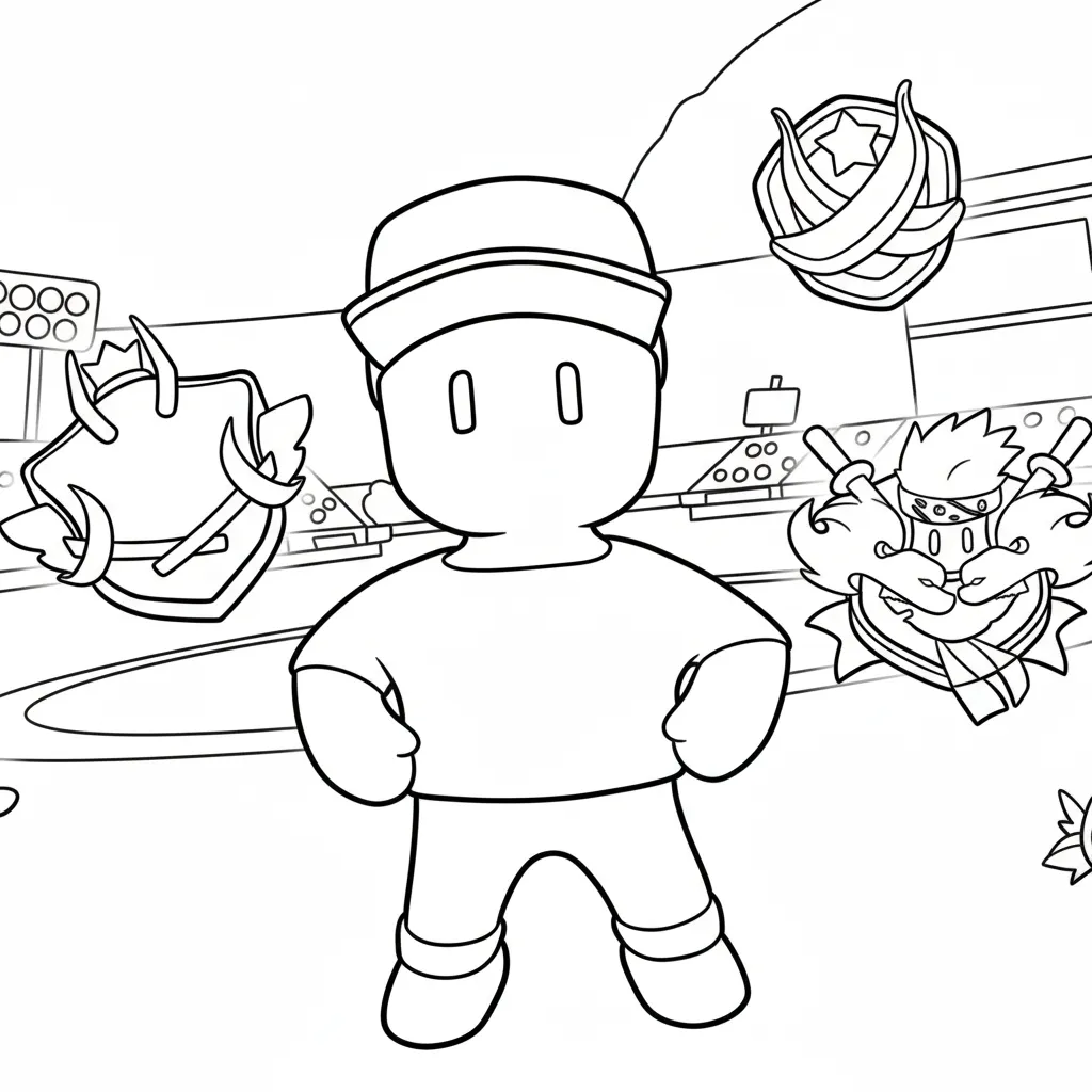 Stumble Guys 14 para colorear para niño de 2 años