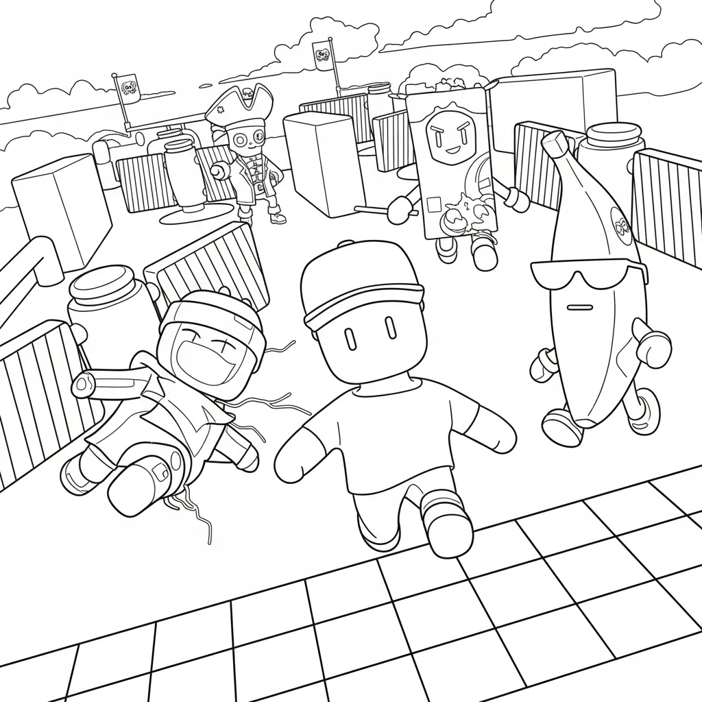 Stumble Guys 17 para colorear para niño de 4 años