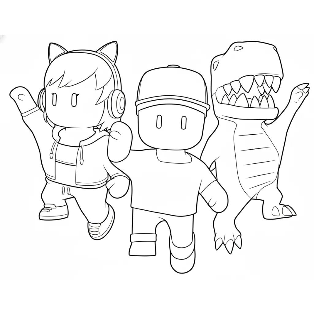 Stumble Guys 19 para colorear educativo para niño