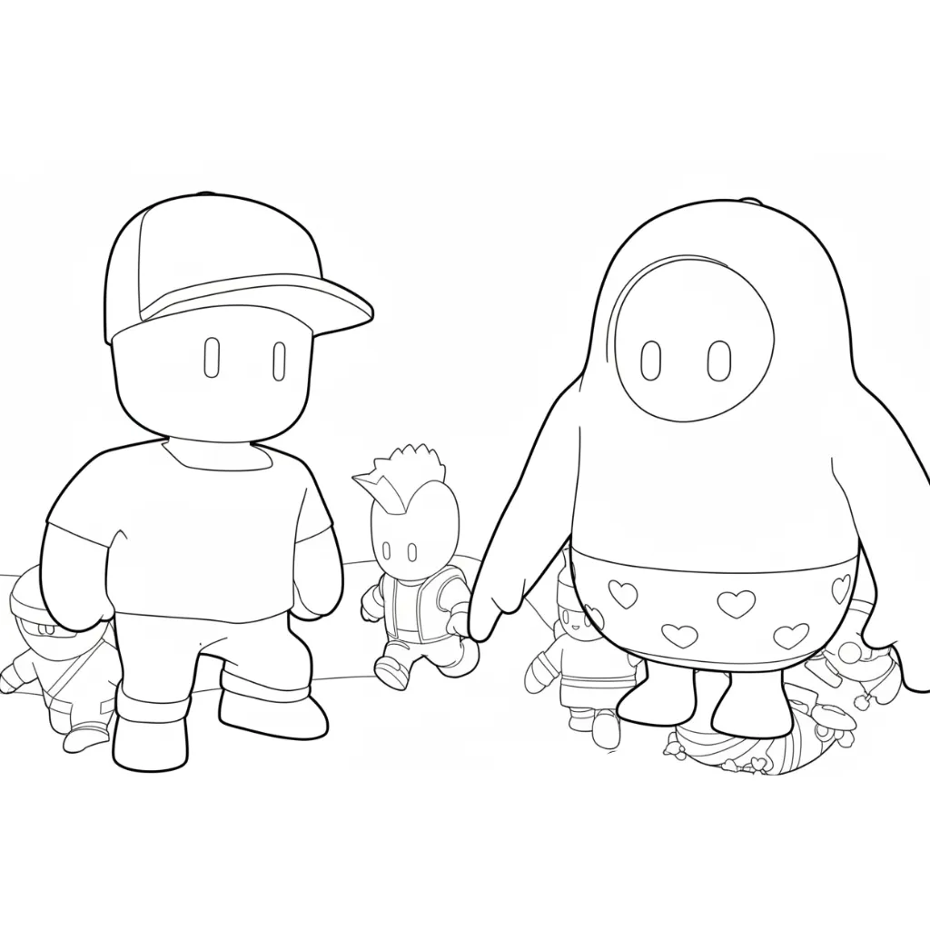 imprimir Stumble Guys 2 para colorear para niño