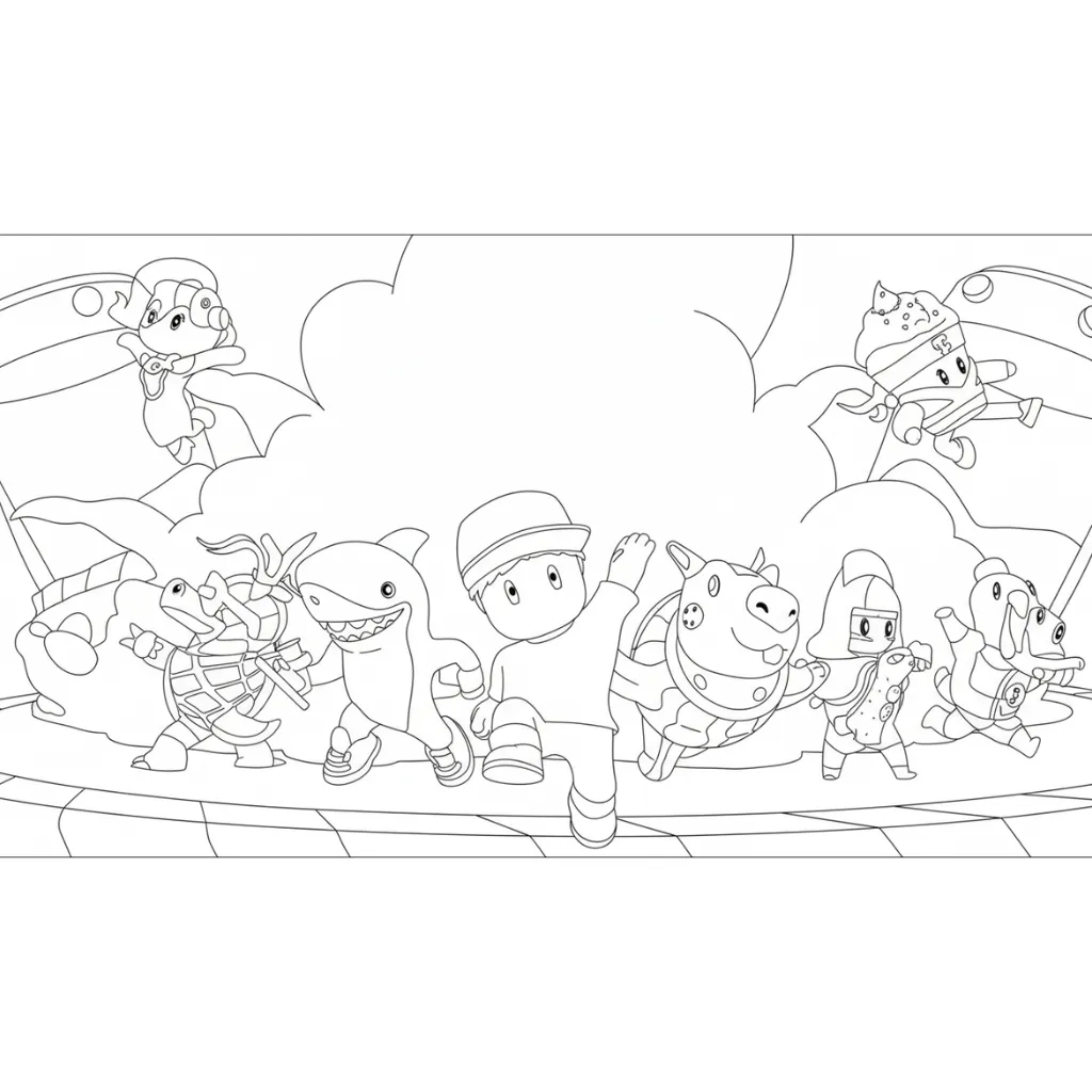 Stumble Guys 25 para colorear para imprimir para niño de 2 años