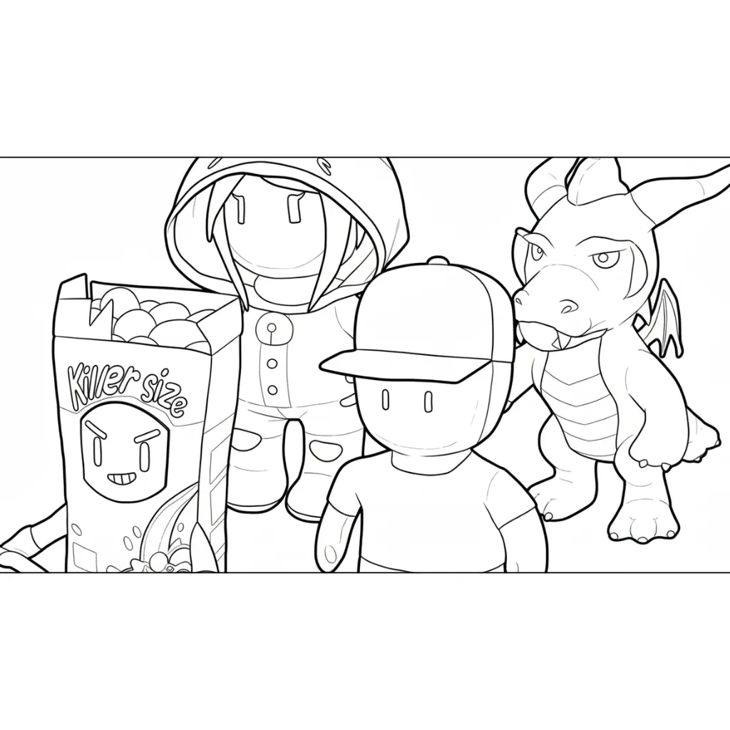 Stumble Guys 6 para colorear para niño de 3 años