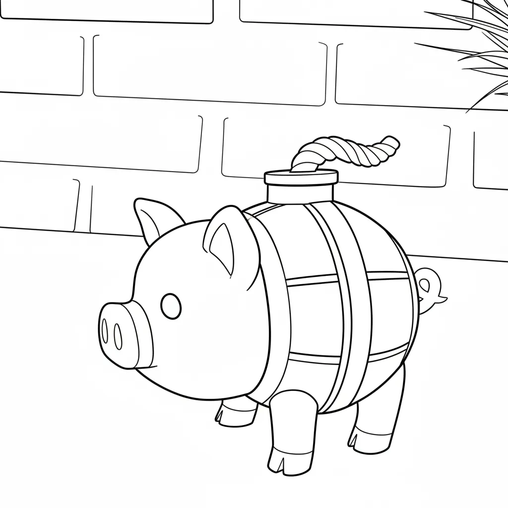 Svinino Bombondino para colorear para niño para imprimir