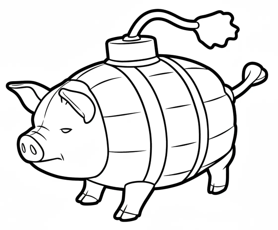 Svinino Bombondino para colorear para imprimir para niño de 8 años 2