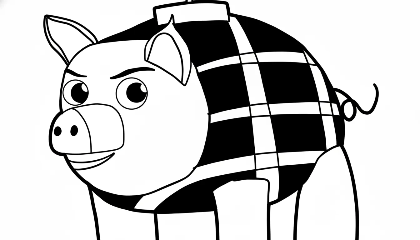 Svinino Bombondino para colorear para imprimir para niño de 6 años