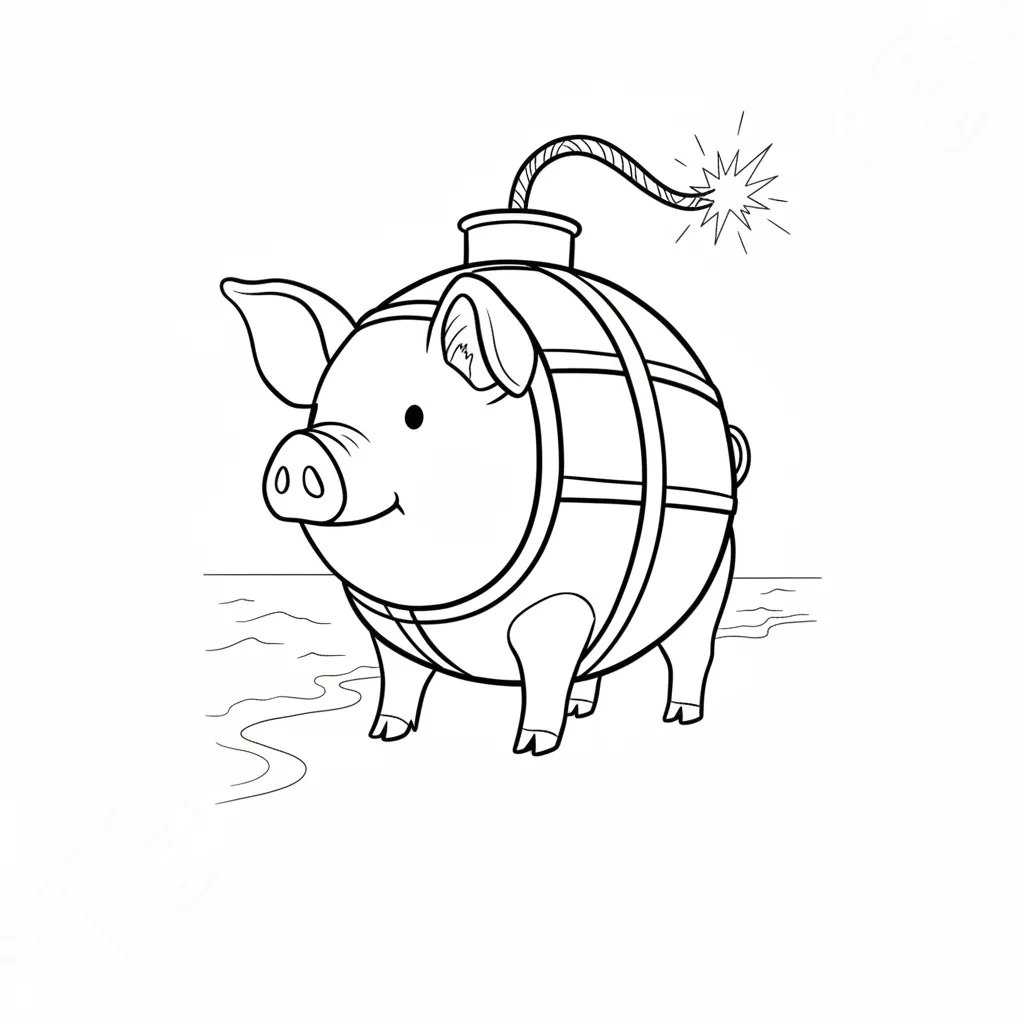 Svinino Bombondino para colorear para niños para imprimir