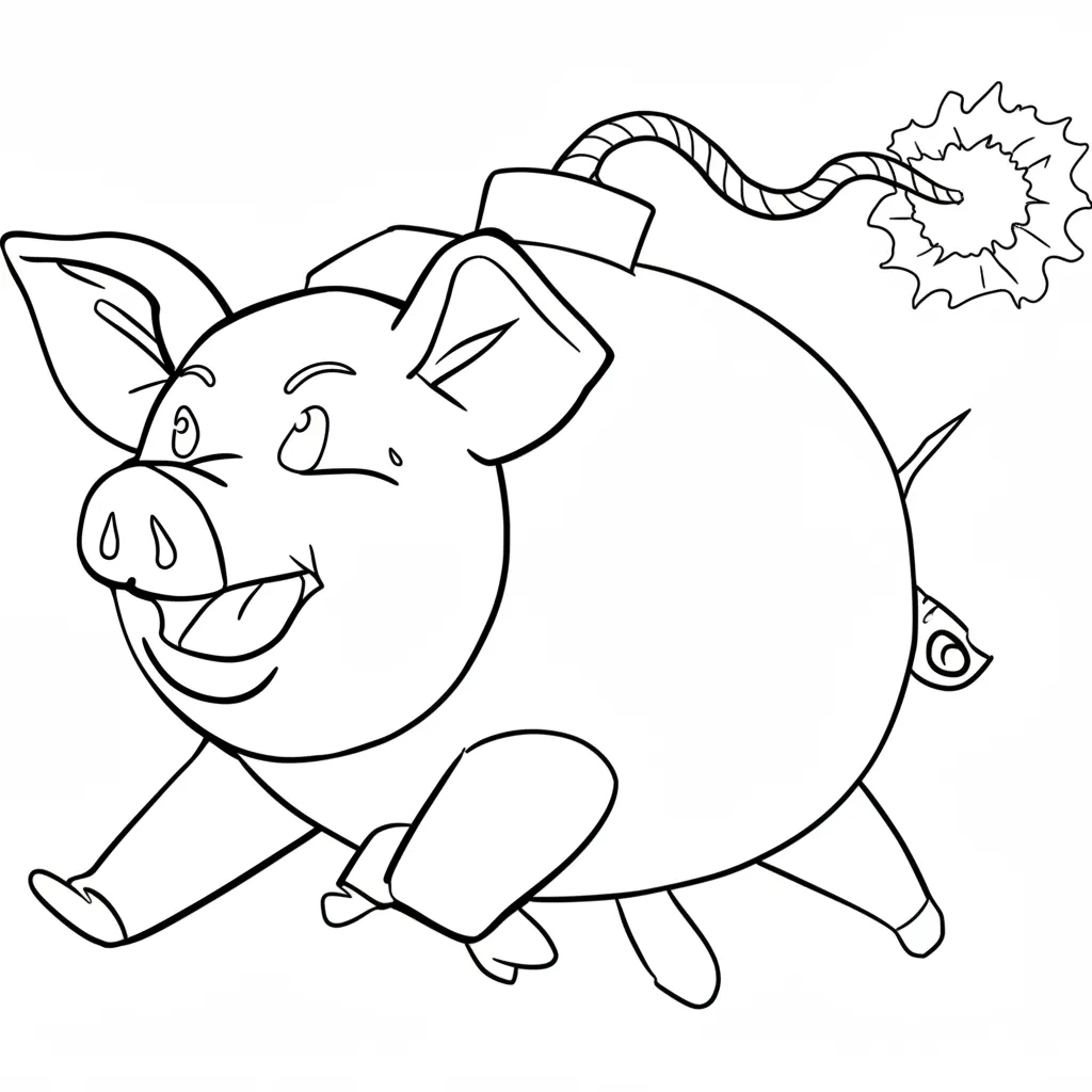 Svinino Bombondino para colorear para imprimir para niño de 9 años