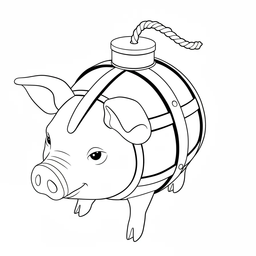 Svinino Bombondino para colorear y aprendizaje 1