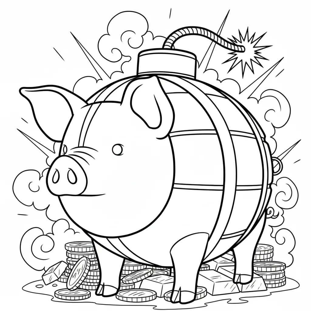 Svinino Bombondino para colorear para imprimir para niño de 8 años