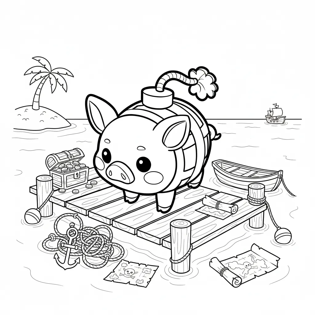 Svinino Bombondino para colorear para niño de para imprimir