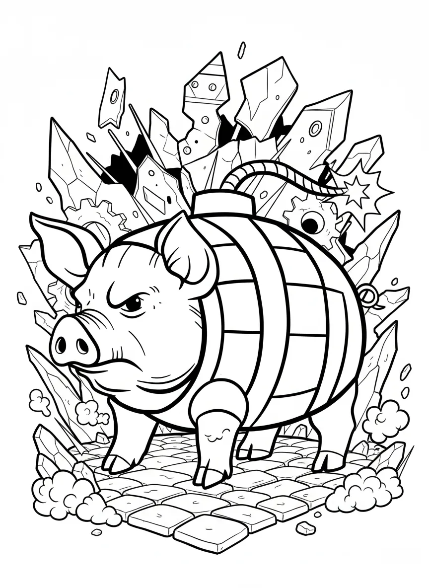 Svinino Bombondino para colorear para primaria