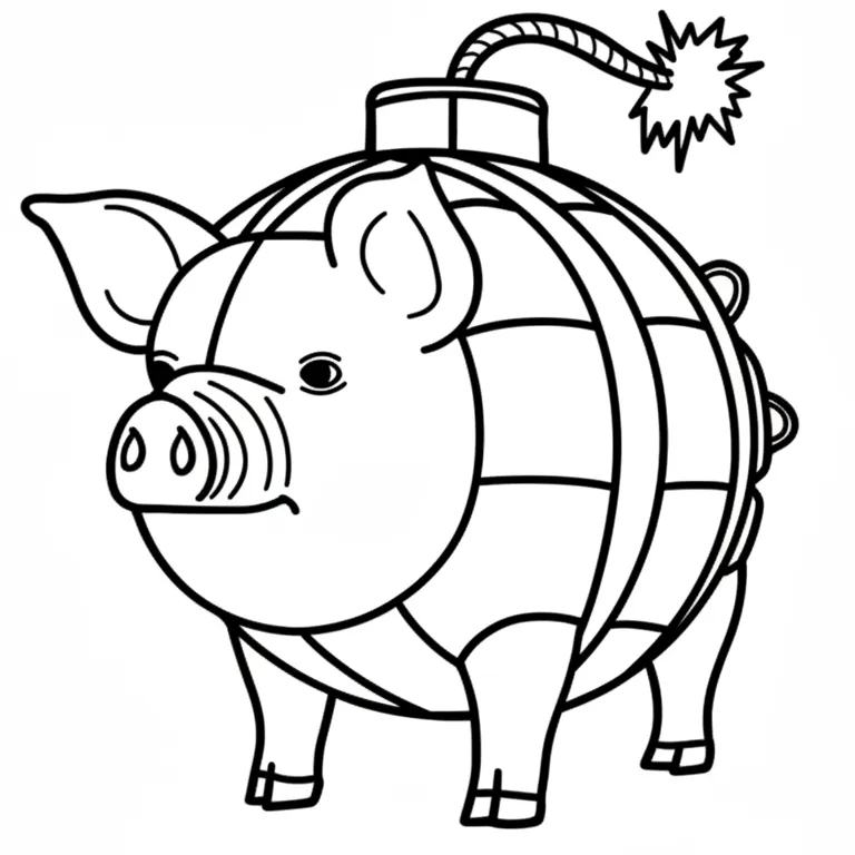 Svinino Bombondino para colorear para imprimir para niño de 8 años 1