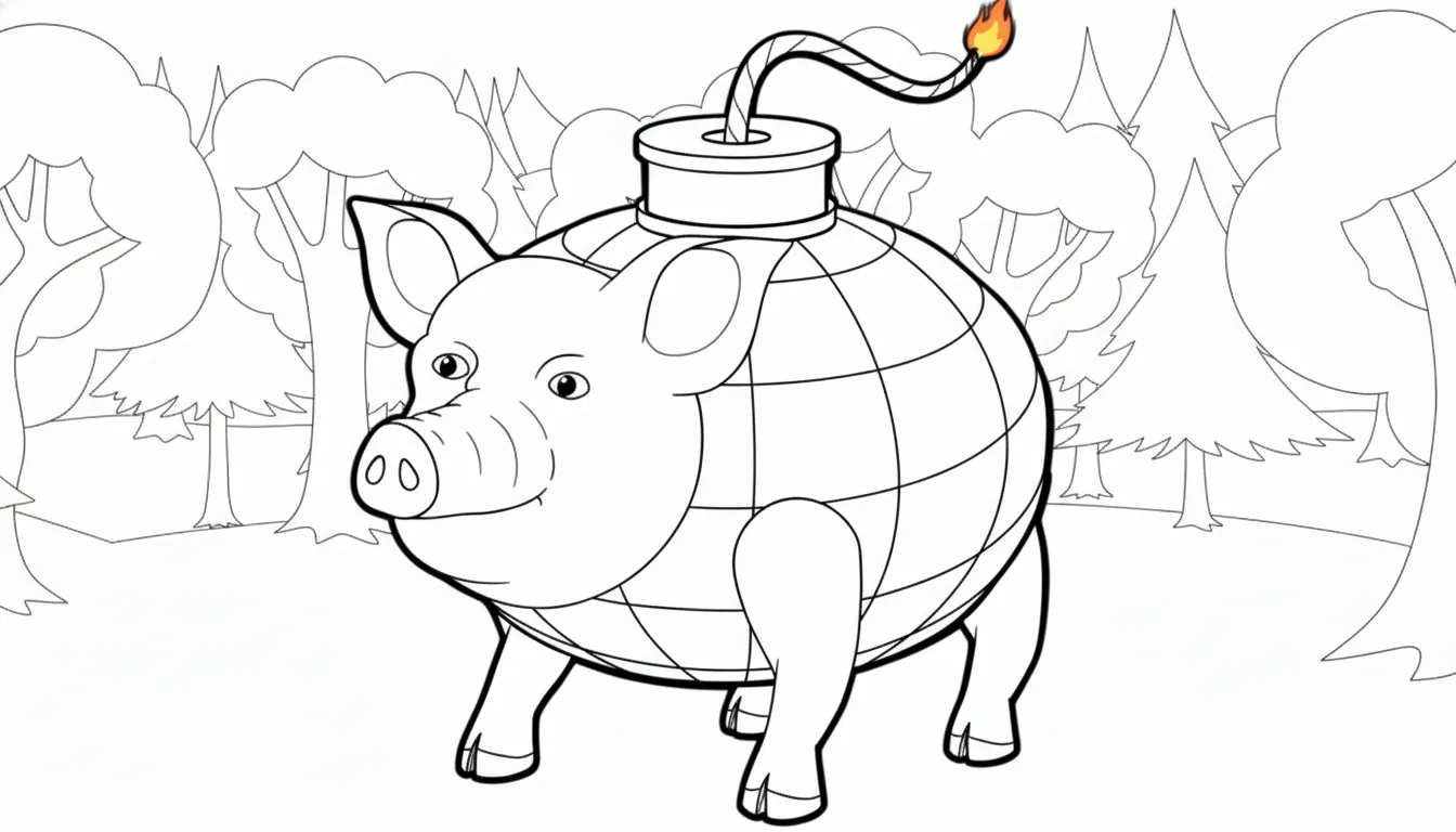 Svinino Bombondino para dibujar e imprimir