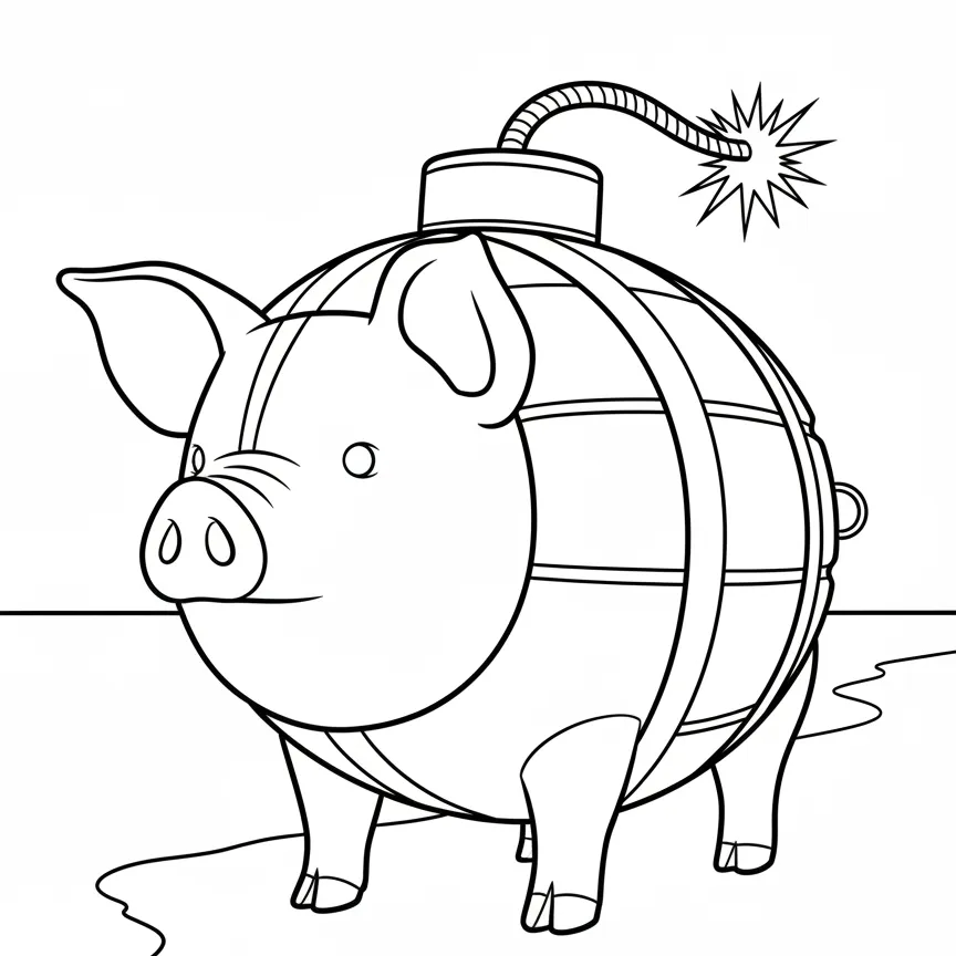 Svinino Bombondino para colorear para descargar