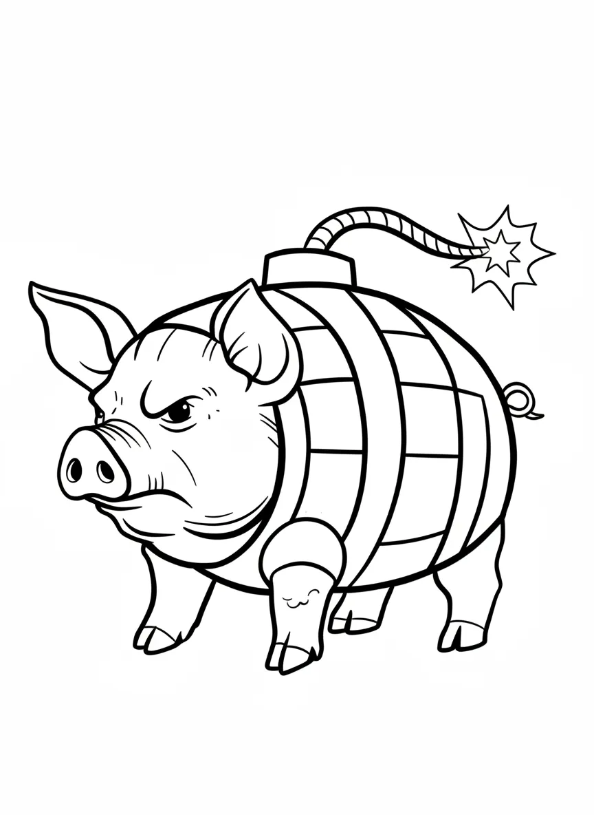 Svinino Bombondino para colorear gratis para niños