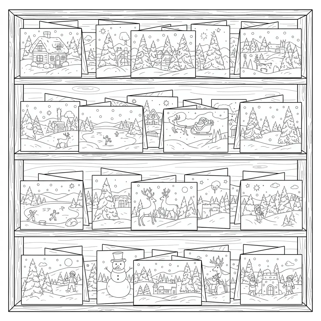 para imprimir Tarjetas de Navidad para colorear gratis