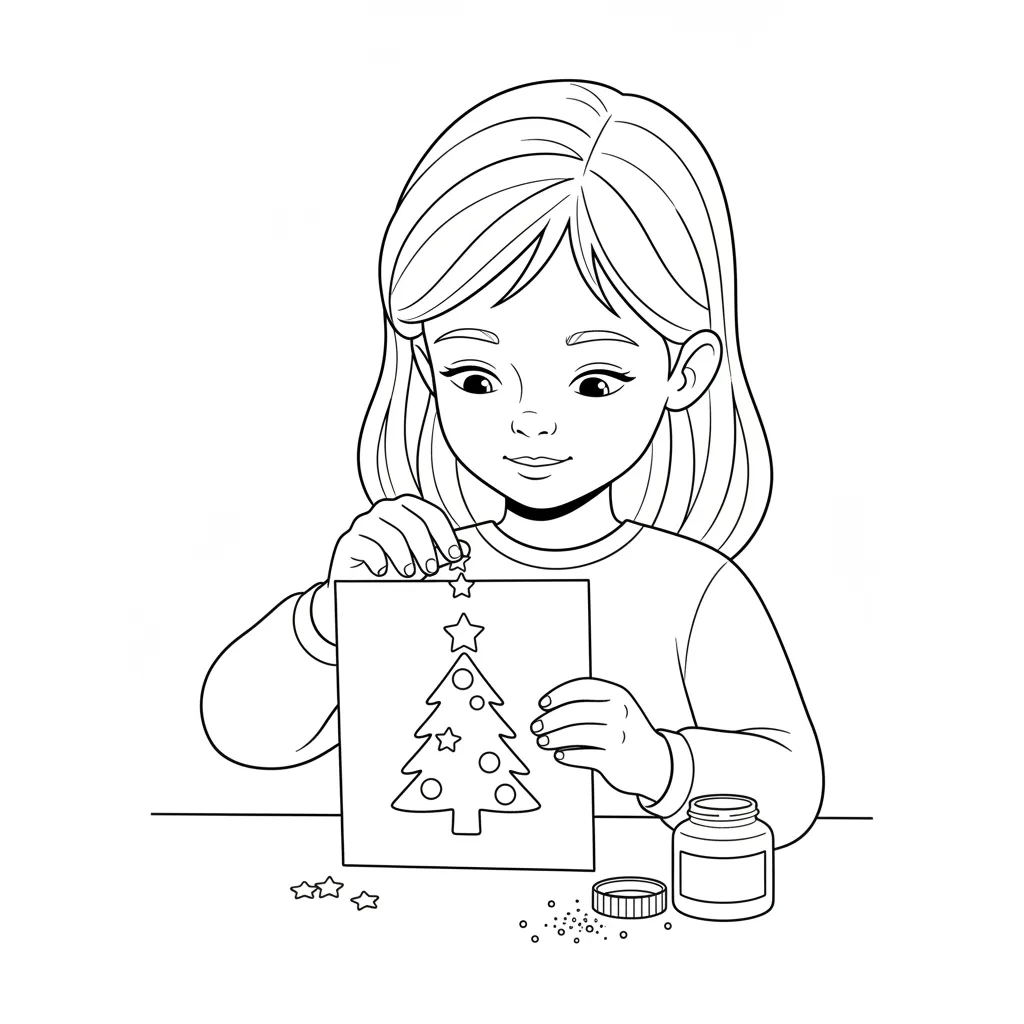 Tarjetas de Navidad para colorear para niño de 4 años