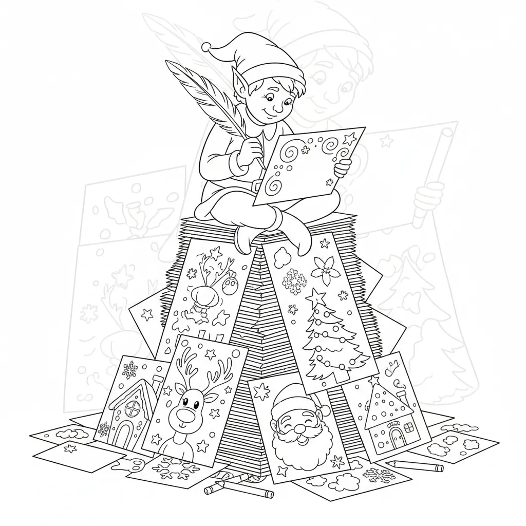 Tarjetas de Navidad para colorear para imprimir pdf gratis 1