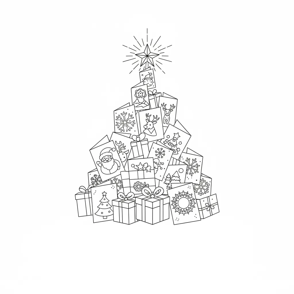 Tarjetas de Navidad para colorear para imprimir para niño de 6 años