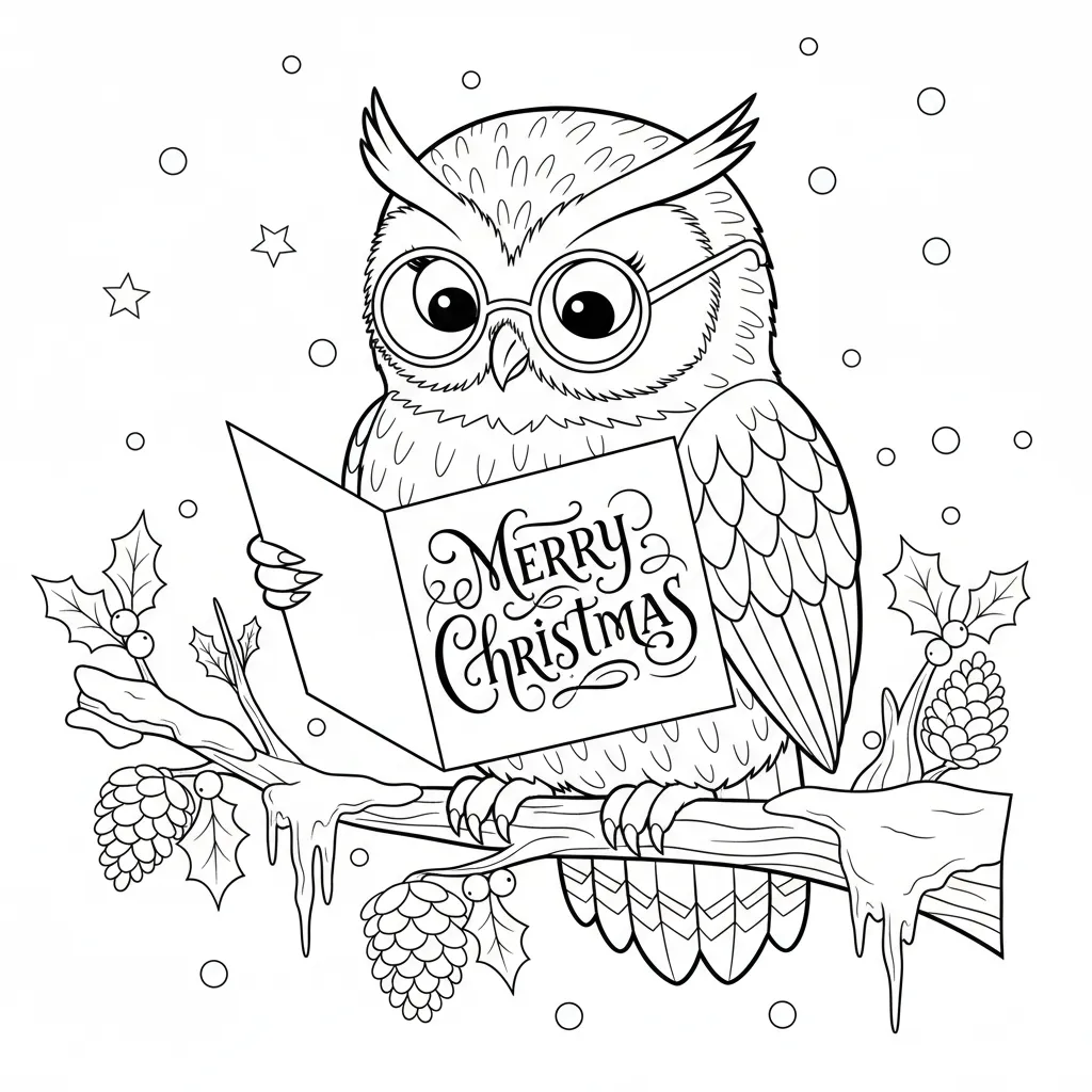 para imprimir Tarjetas de Navidad para colorear gratis 1