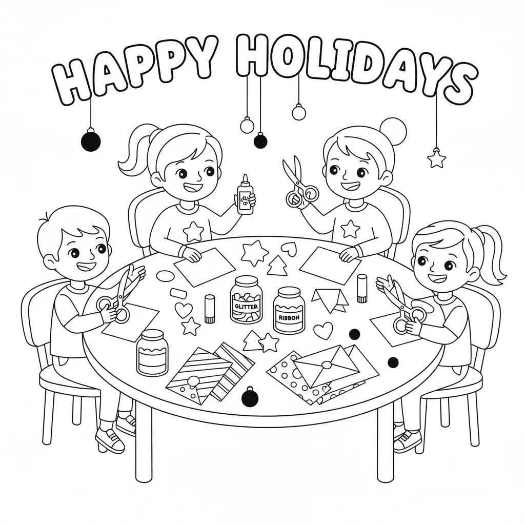 Tarjetas de Navidad para colorear en línea