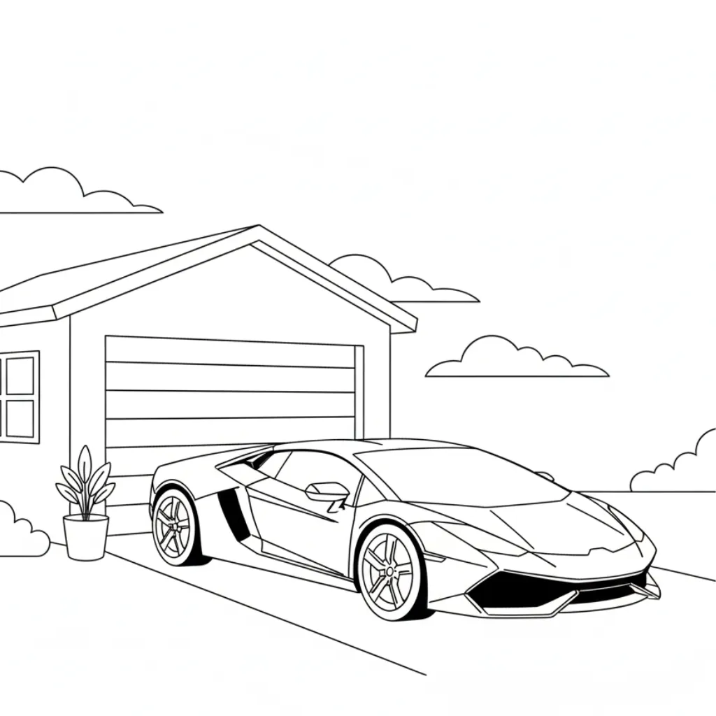 Lamborghini 3 para colorear para niños para imprimir