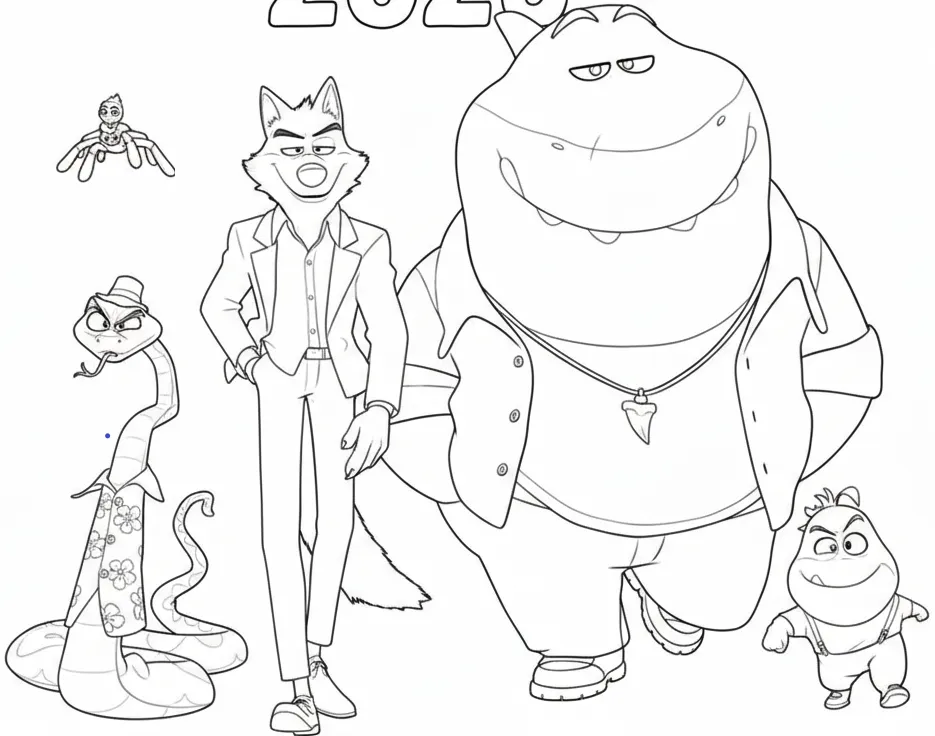 The Bad Guys 2 para colorear para niño de 5 años