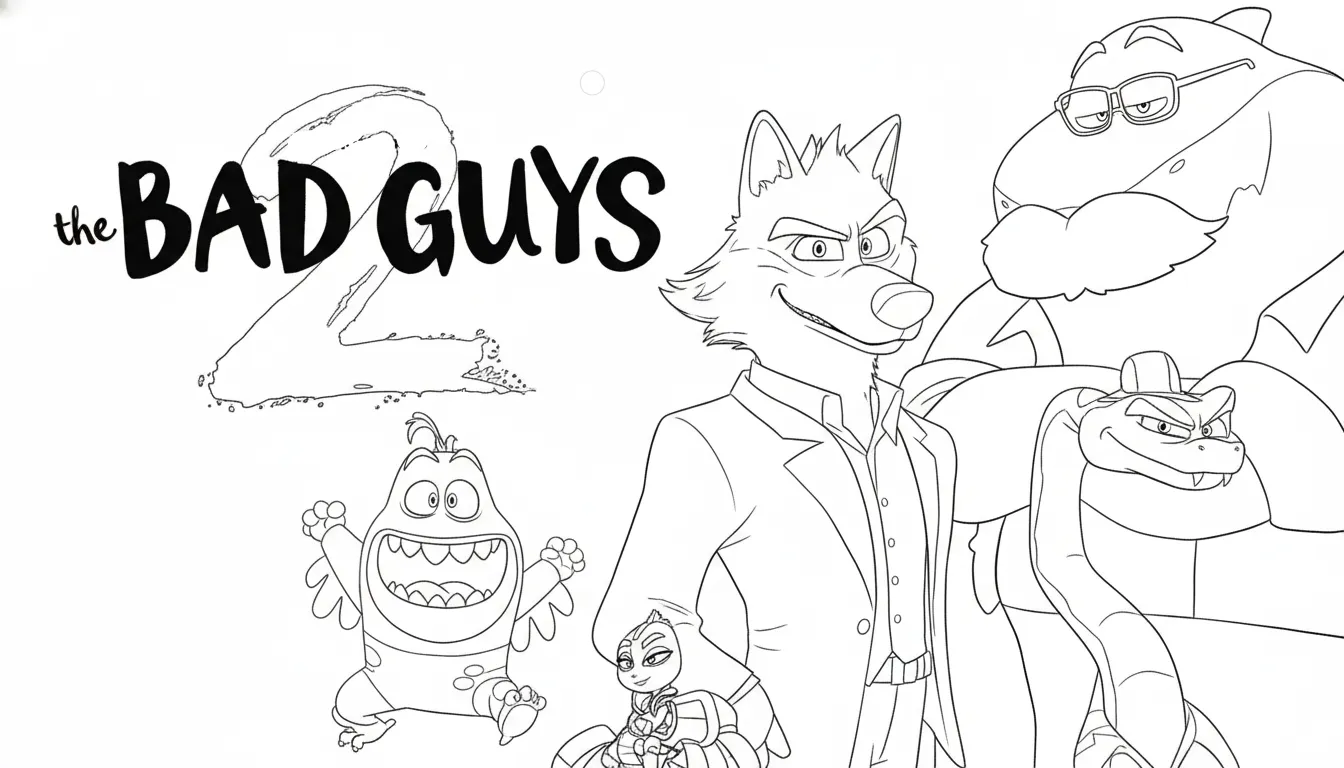 The Bad Guys 2 para colorear para imprimir gratis 2