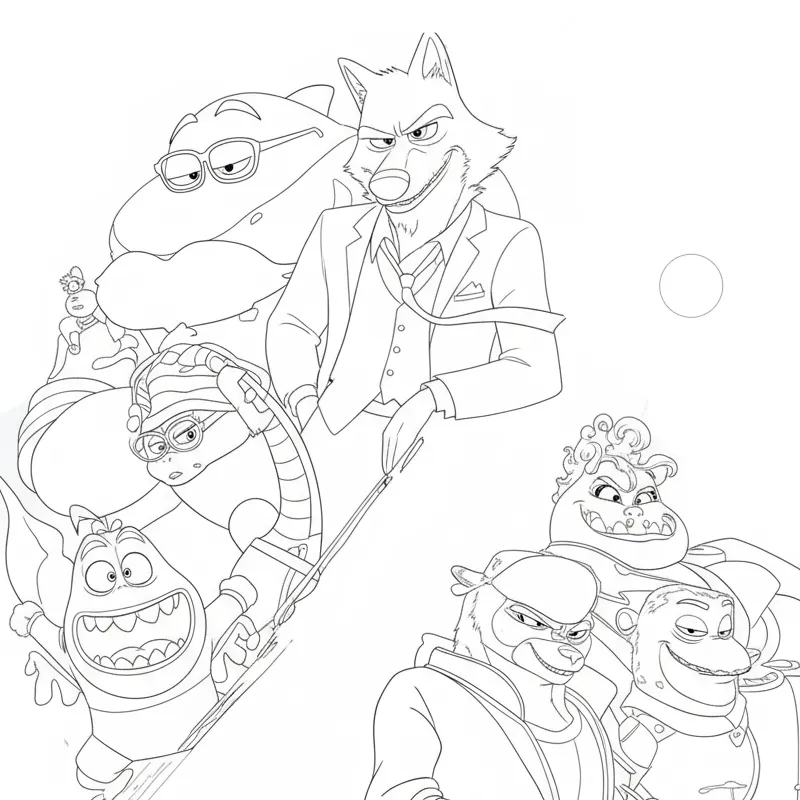 The Bad Guys 2 para colorear para niño gratis