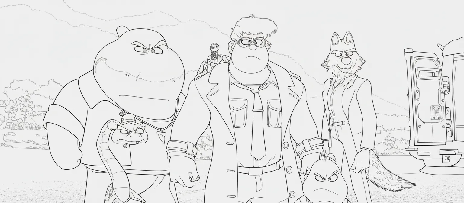 The Bad Guys 2 para colorear para niño para imprimir gratis