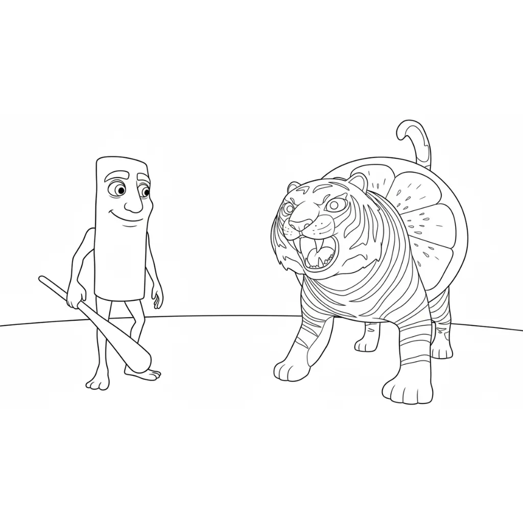 Tigroligre Frutonni 2 para dibujar e imprimir