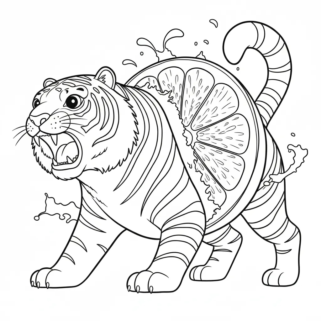 Tigroligre Frutonni 4 para colorear para imprimir gratis