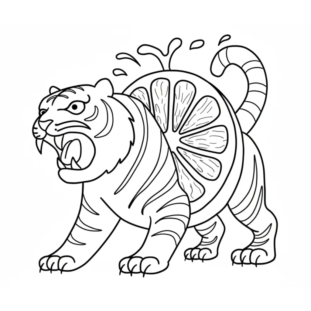 Tigroligre Frutonni 5 para colorear para imprimir para niño de 2 años