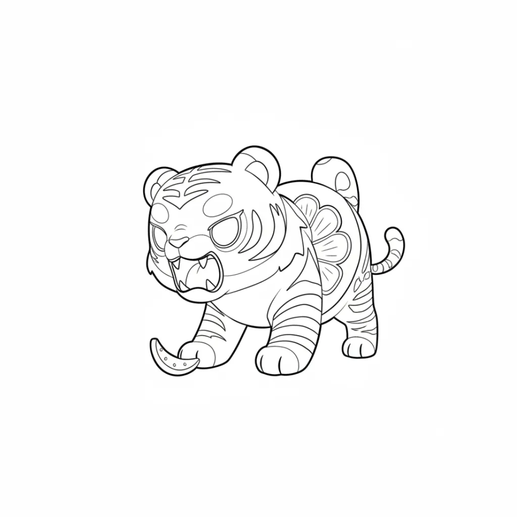 Tigroligre Frutonni 6 para colorear en línea gratis