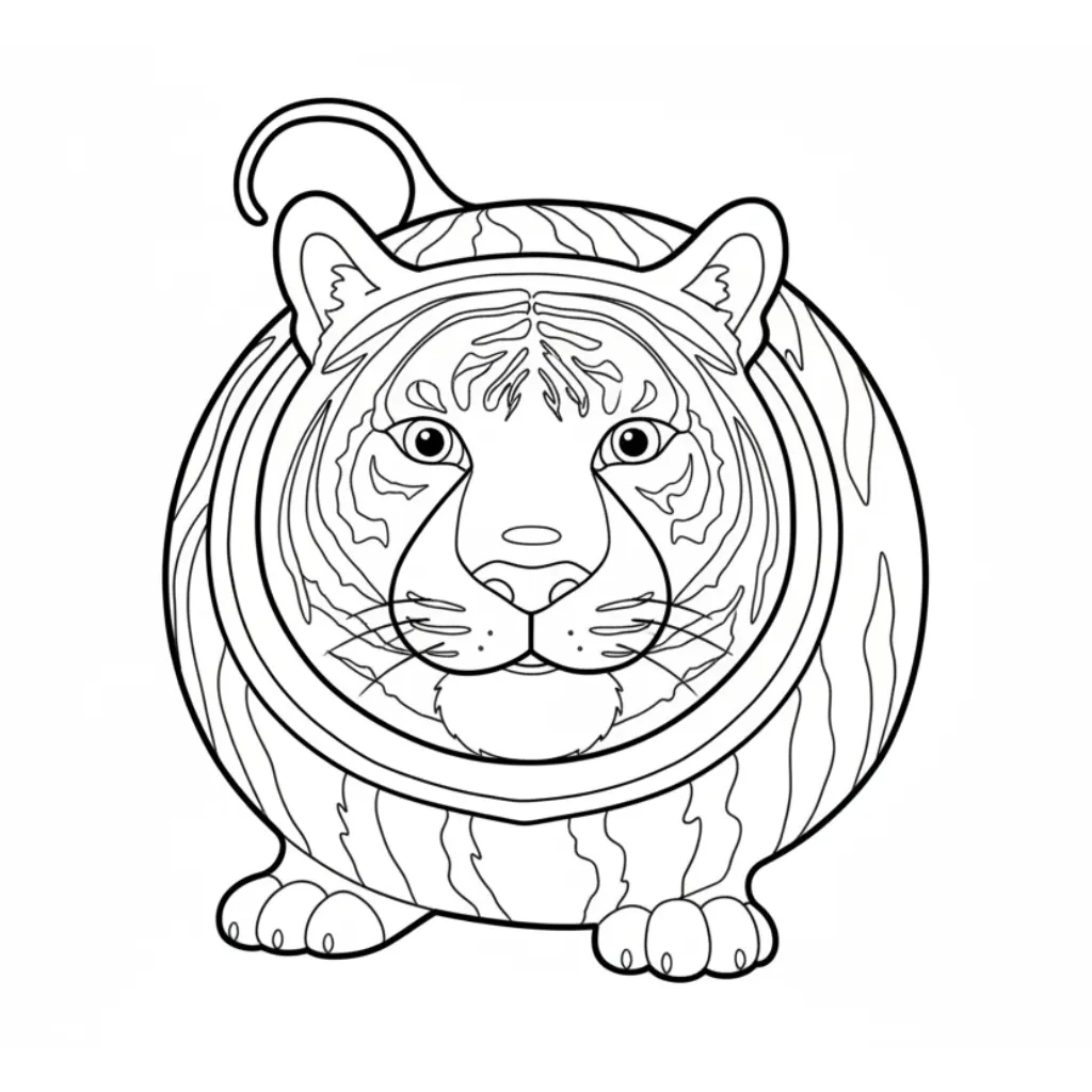 imprimir Tigrrullini Watermellini 5 para colorear