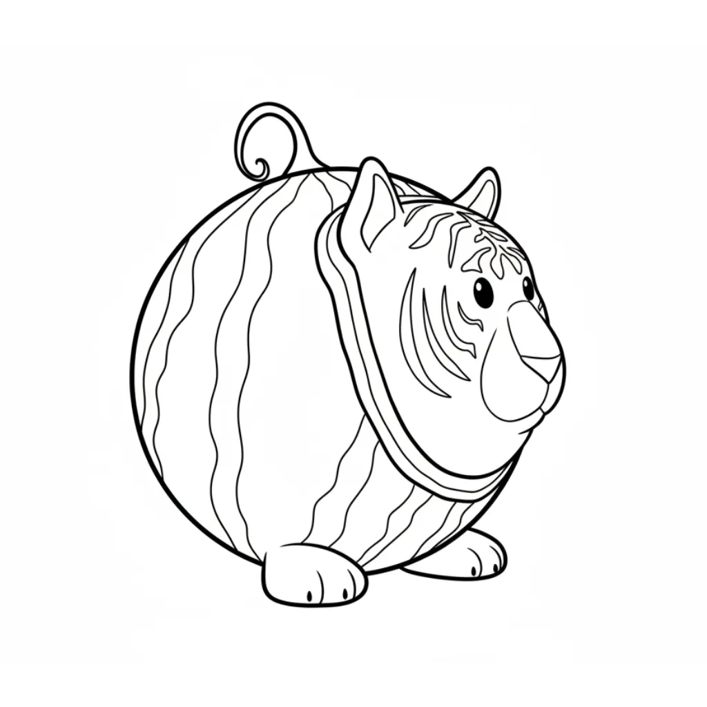 Tigrrullini Watermellini 6 para dibujar e imprimir