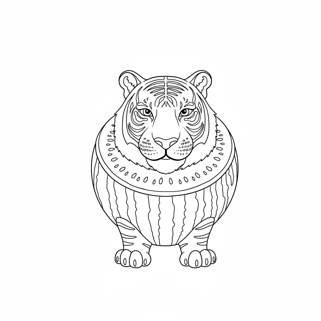 Tigrrullini Watermellini 7 para colorear para imprimir gratis pdf