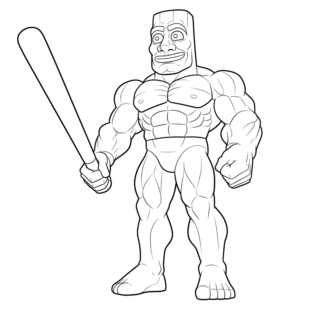 Tung Tung Tung Sahur para colorear para imprimir a4 1